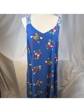 Matilda Jane Women Sundress Blue Perfectly Polished Floral Rayon Size L Summer